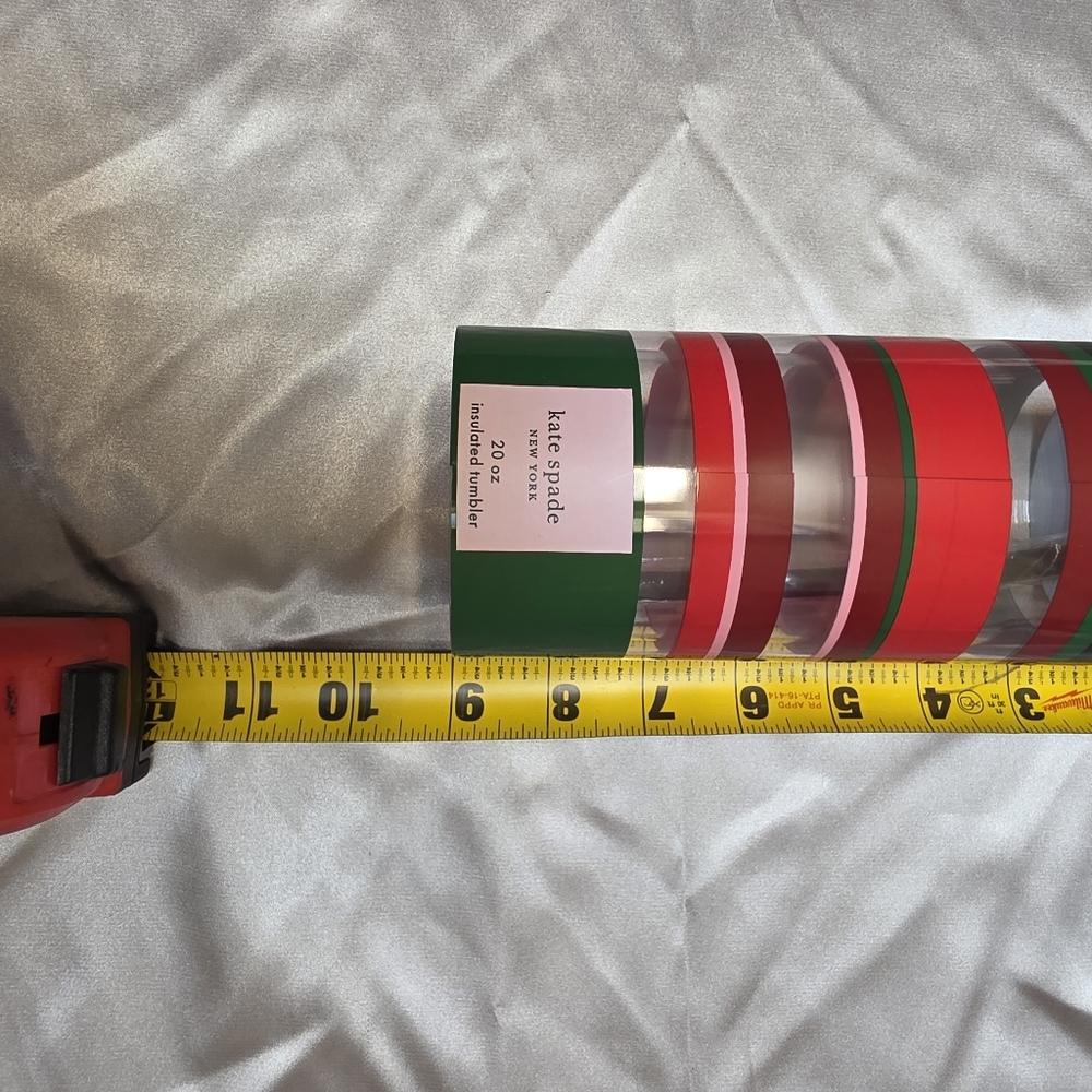 Kate Spade Red and Pink Striped Tumbler